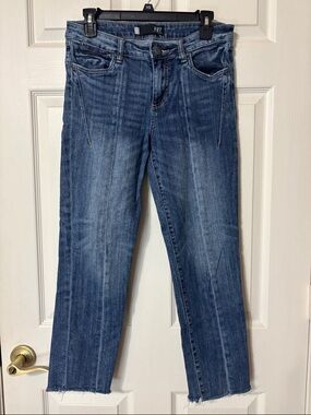 Kut from the Kloth Blue Straight Leg Jeans with Raw Hem